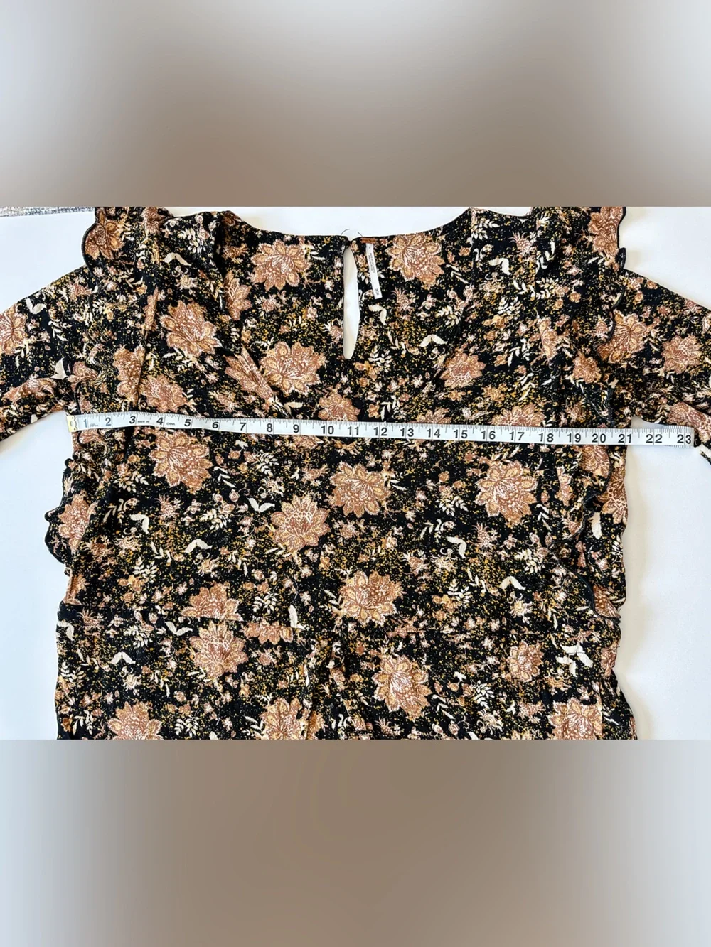 FREE PEOPLE Lux Floral Floral Ruffle Drawstring Waist Jumpsuit Women’s - Medium